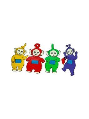 Vintage Teletubbies Lot 4 Decal Sticker Tinky WInky Dipsy Po Laa-Laa 5 inch  New